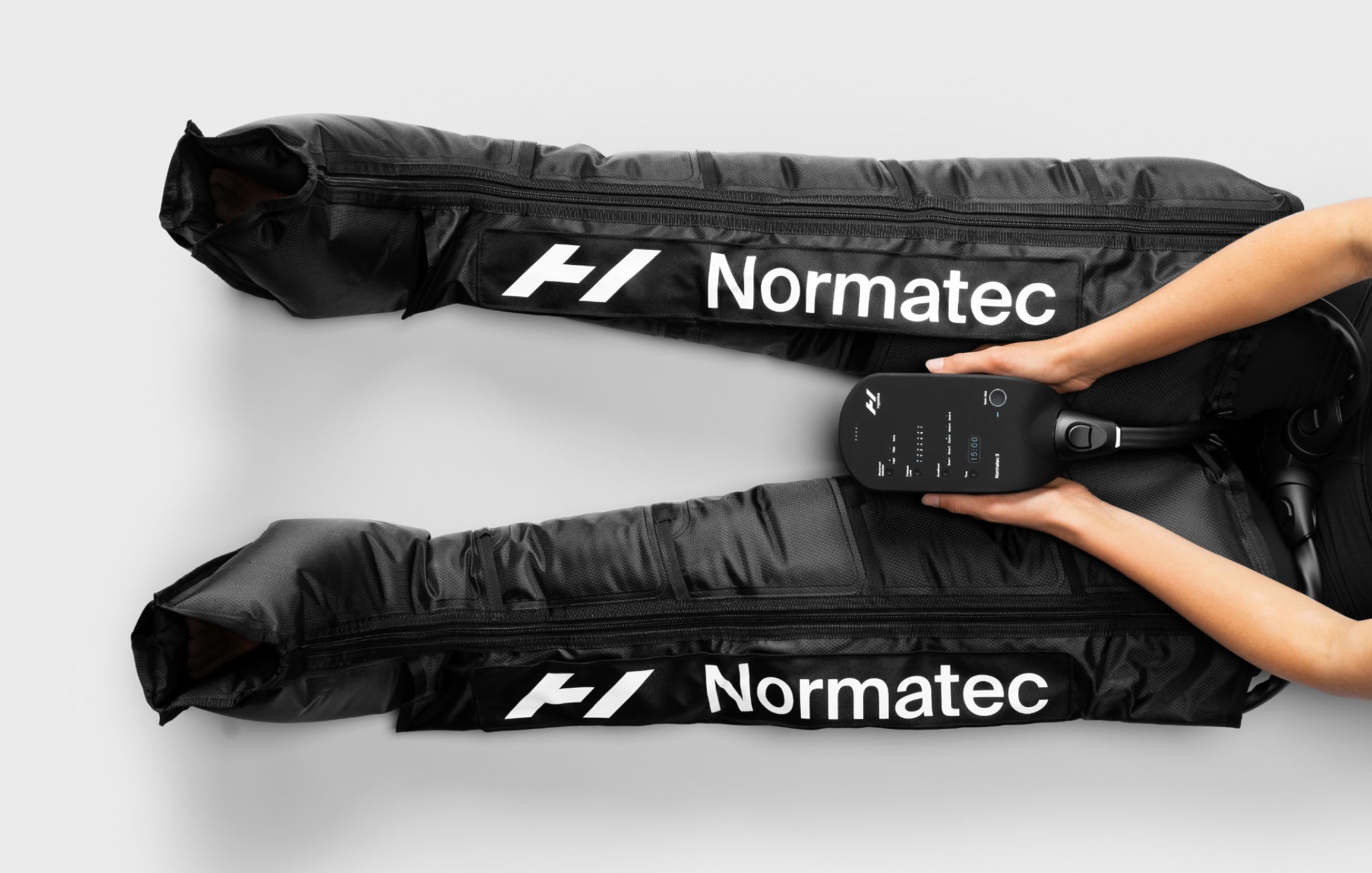 Normatec 3 compression boots and controller at Moon Valley Med Spa